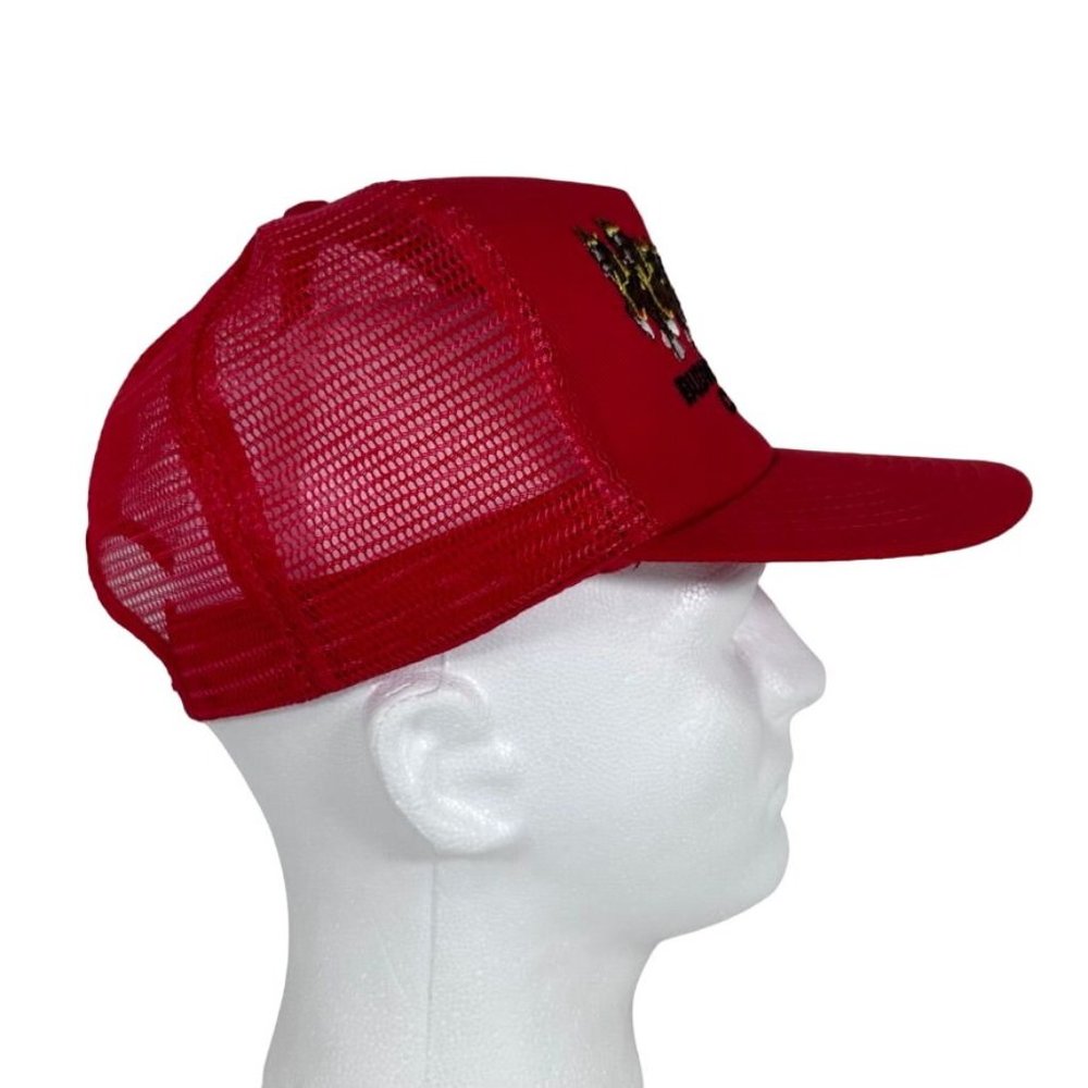 Vintage Budweiser Champion Clydesdales Snapback Trucker Hat RED Stylemaster Cap - Picture 4 of 9